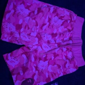 Pink bape shorts from the popular designer brand